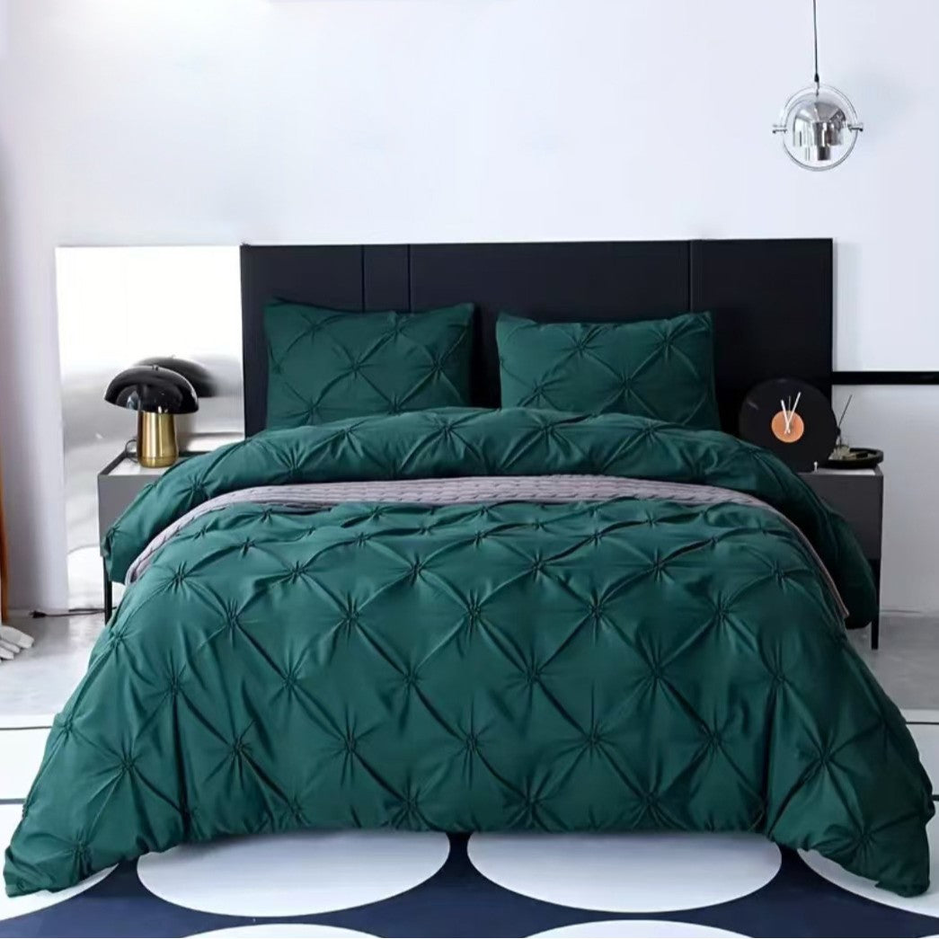 Decorative Stitched 3-Piece Bedding Set with Pillowcase