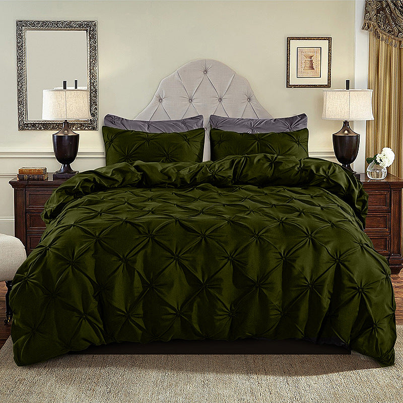 Decorative Stitched 3-Piece Bedding Set with Pillowcase