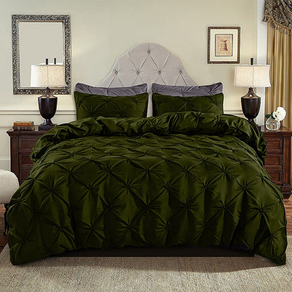 Decorative Stitched 3-Piece Bedding Set with Pillowcase