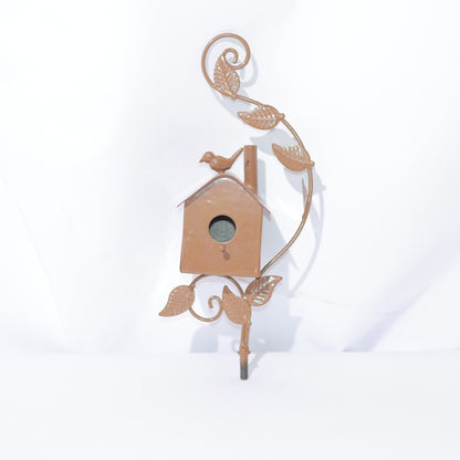 Rustic Metal Birdhouse Garden Decor