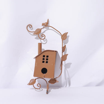Rustic Metal Birdhouse Garden Decor
