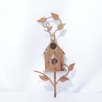 Rustic Metal Birdhouse Garden Decor