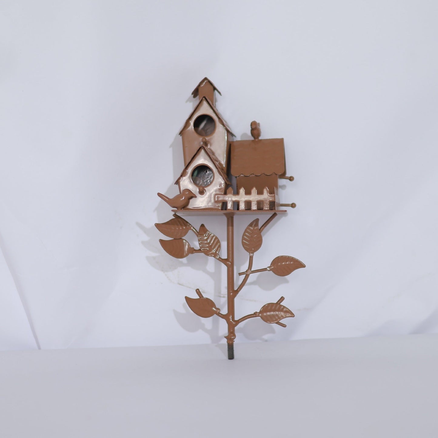 Rustic Metal Birdhouse Garden Decor