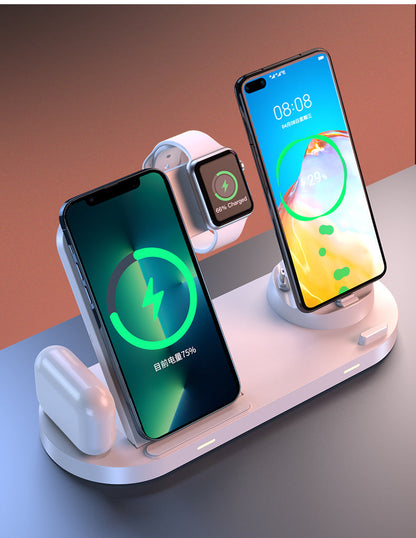 Compact 6-in-1 Fast Wireless Charging Station