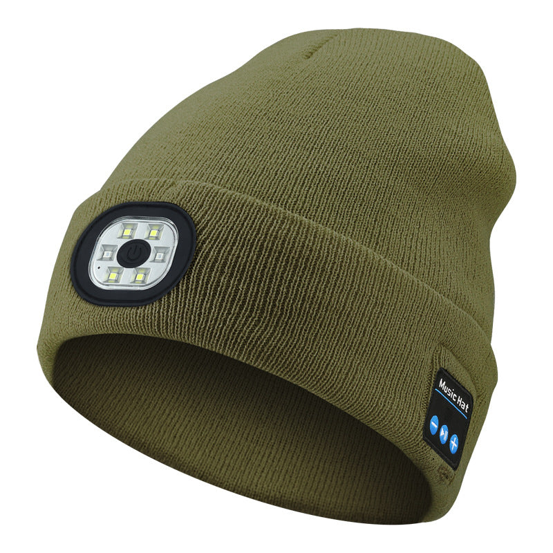 Warm LED Beanie with Bluetooth and Wool Blend