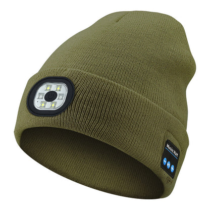 Warm LED Beanie with Bluetooth and Wool Blend