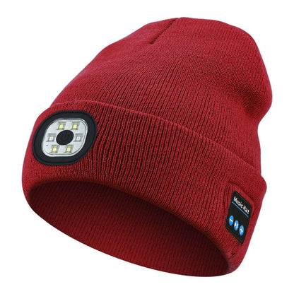 Warm LED Beanie with Bluetooth and Wool Blend