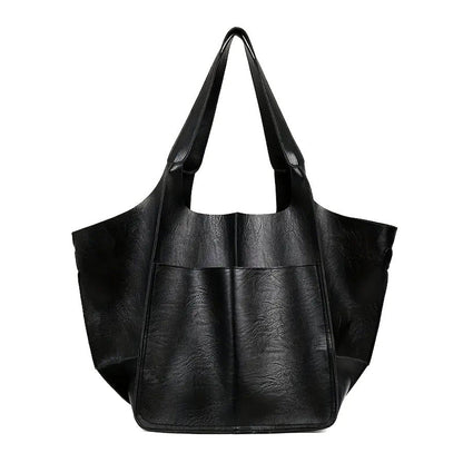 Chic Women's Large Leather Tote Shoulder Handbag