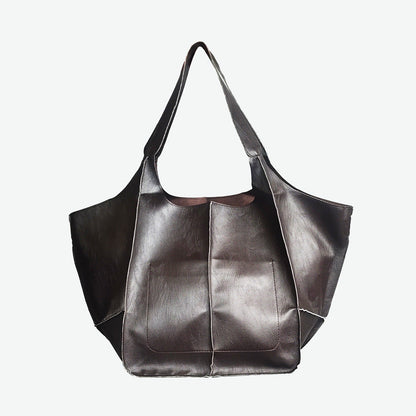 Chic Women's Large Leather Tote Shoulder Handbag