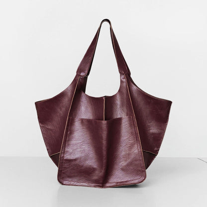 Chic Women's Large Leather Tote Shoulder Handbag