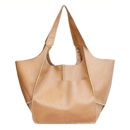 Chic Women's Large Leather Tote Shoulder Handbag