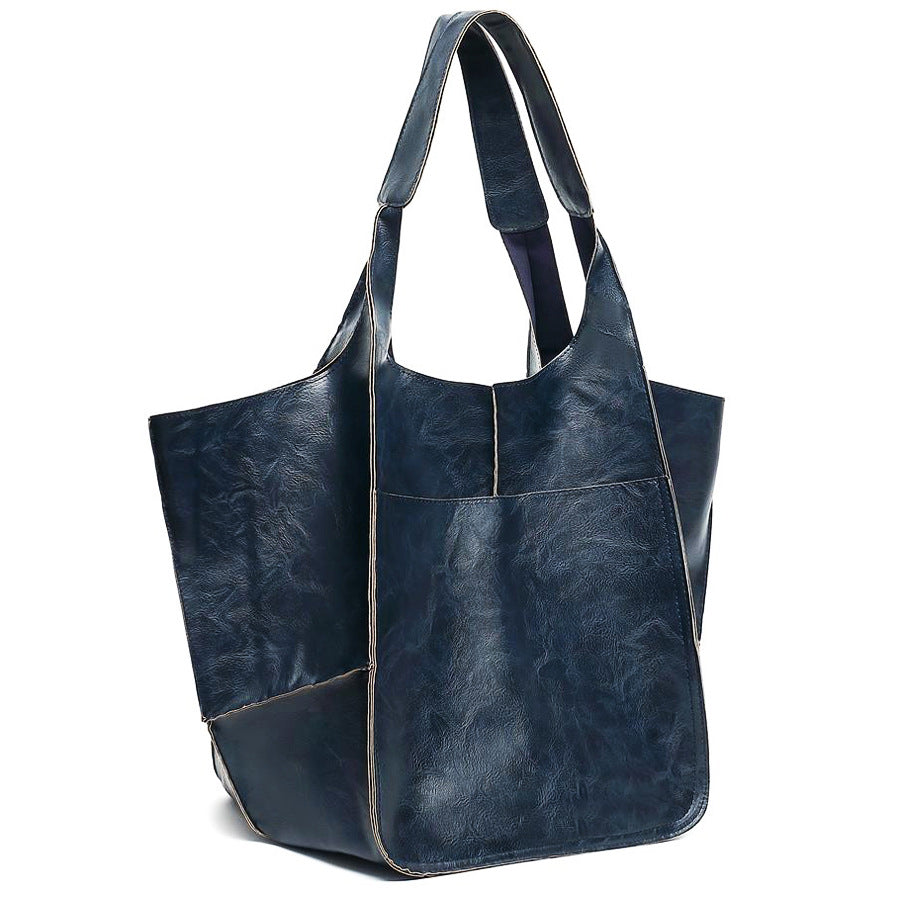 Chic Women's Large Leather Tote Shoulder Handbag