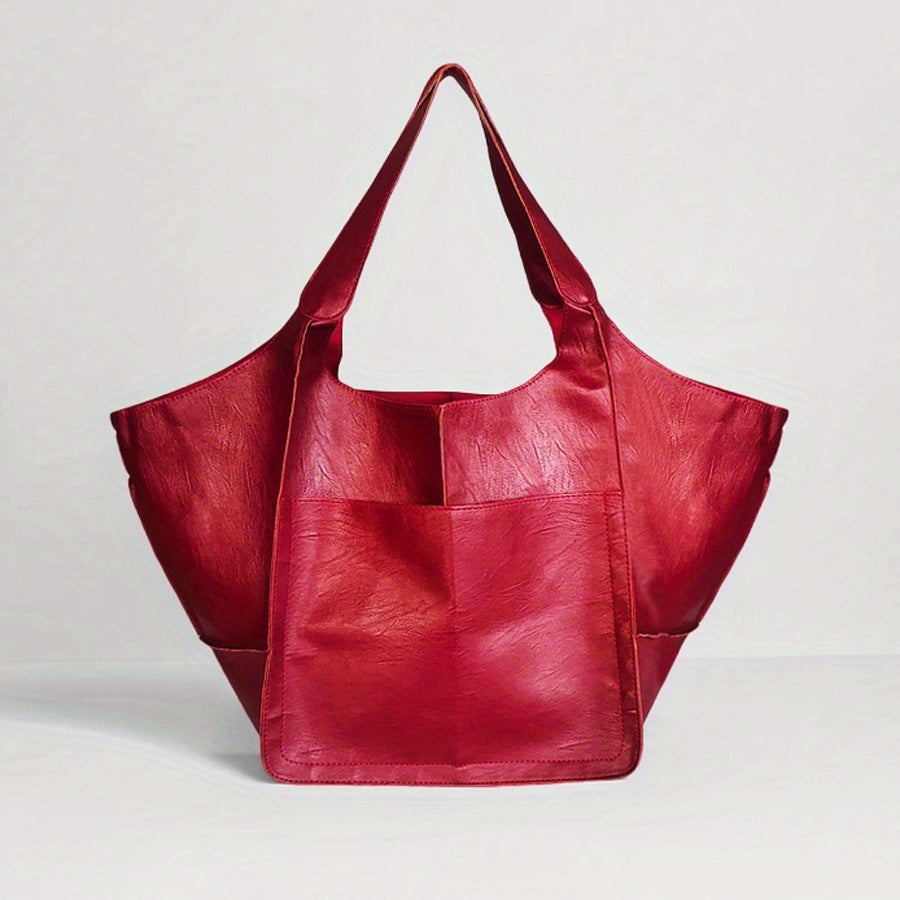 Chic Women's Large Leather Tote Shoulder Handbag