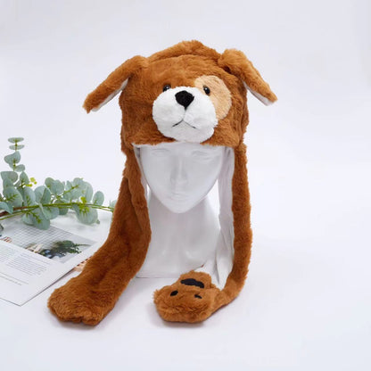 Soft Fuzzy Winter Hat with Adjustable Ears