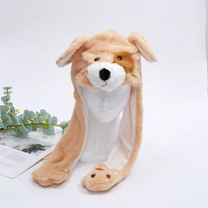 Soft Fuzzy Winter Hat with Adjustable Ears