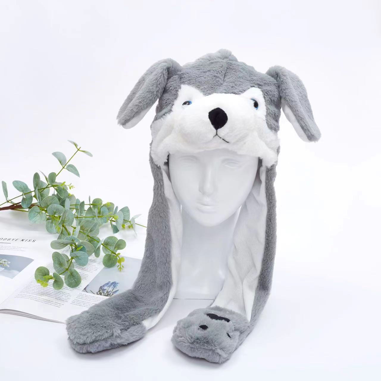 Soft Fuzzy Winter Hat with Adjustable Ears