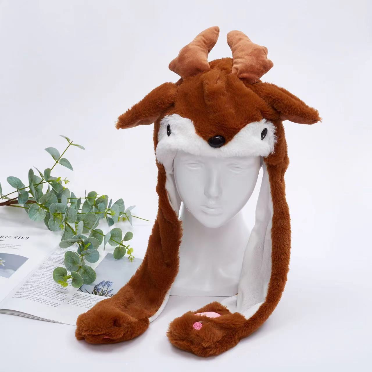 Soft Fuzzy Winter Hat with Adjustable Ears