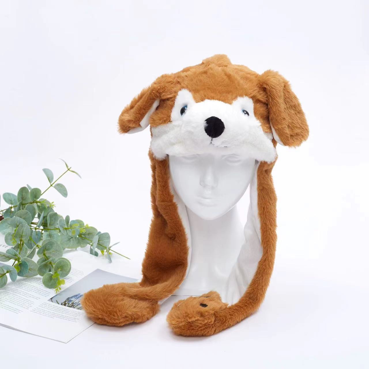 Soft Fuzzy Winter Hat with Adjustable Ears