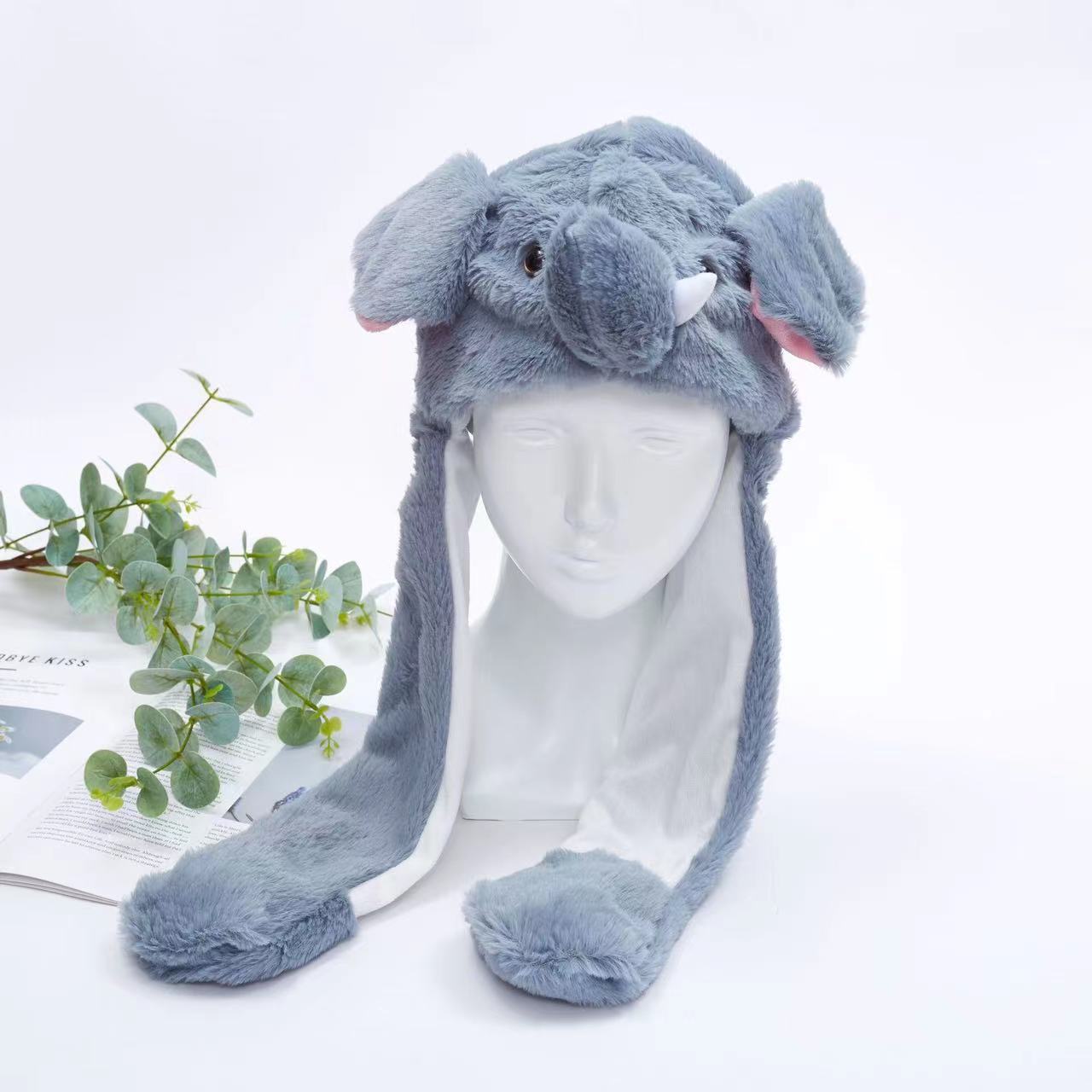Soft Fuzzy Winter Hat with Adjustable Ears