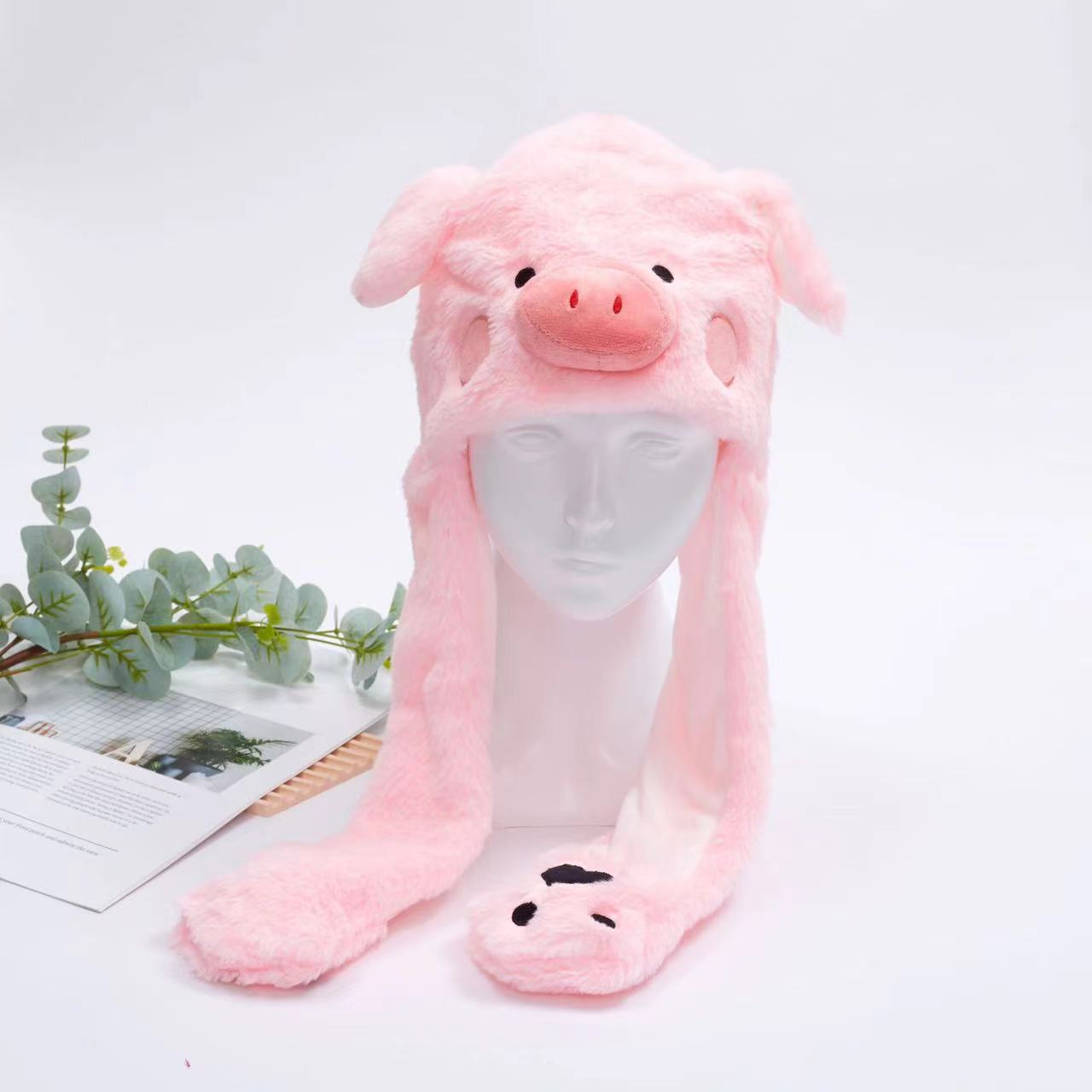 Soft Fuzzy Winter Hat with Adjustable Ears