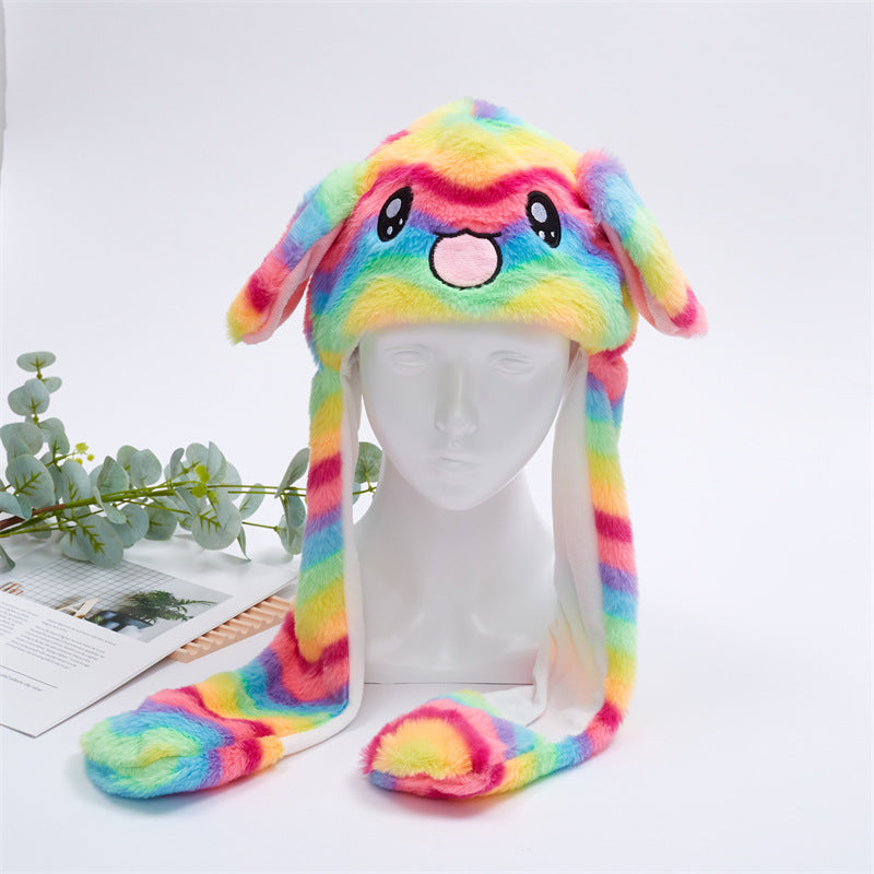 Soft Fuzzy Winter Hat with Adjustable Ears