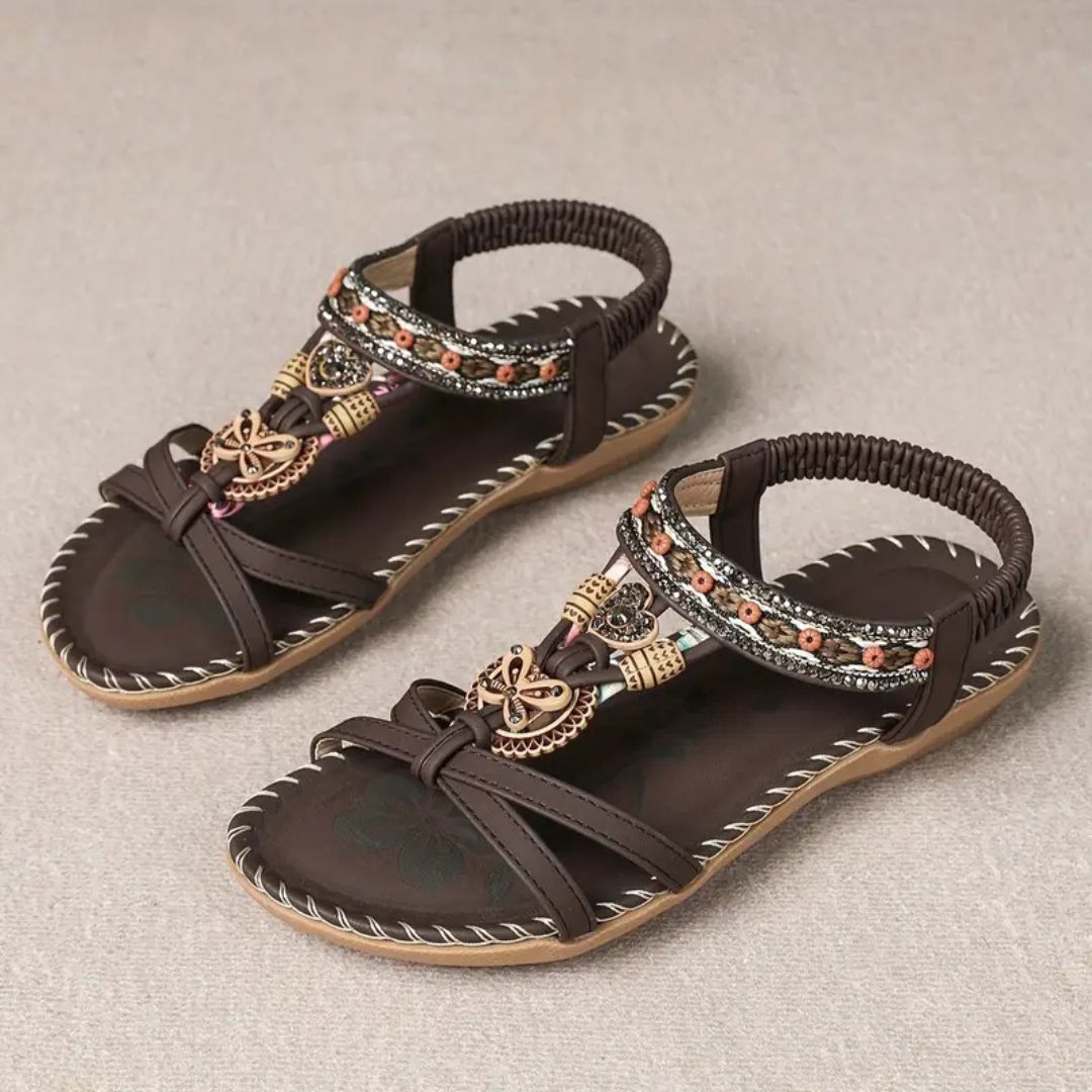 Sparkly Gemstone Butterfly Flip Flop Sandals