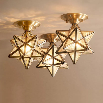 Classic Brass Glass Ceiling Lamp - Befez
