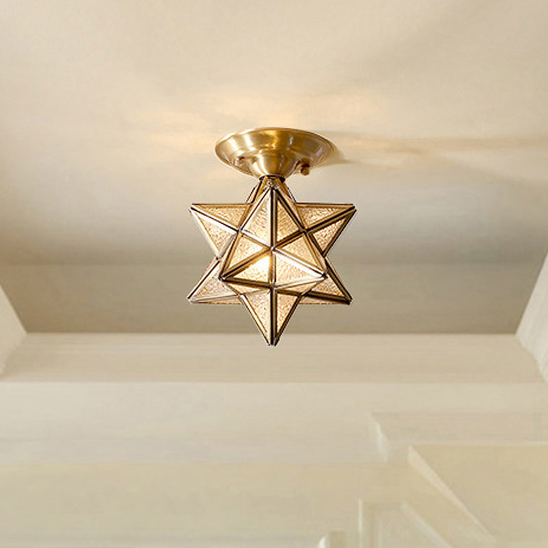 Classic Brass Glass Ceiling Lamp