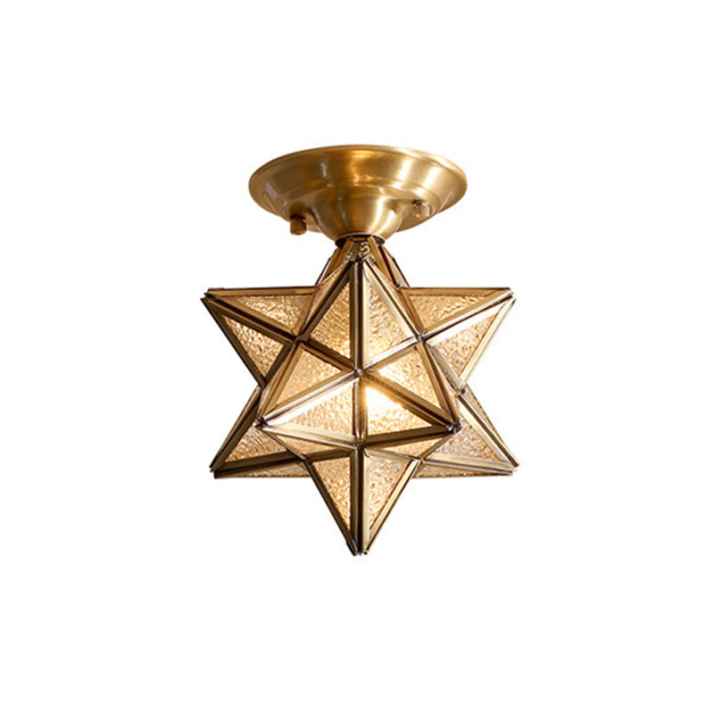 Classic Brass Glass Ceiling Lamp