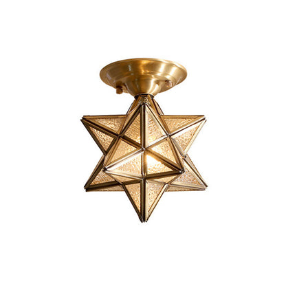 Classic Brass Glass Ceiling Lamp