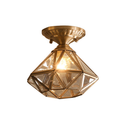 Classic Brass Glass Ceiling Lamp