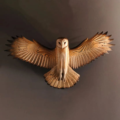 Rustic Wooden Owl Wall Art Decor - Befez