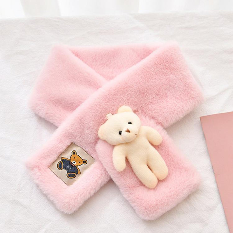 Soft Teddy Bear Fleece Scarf for Kids and Adults
