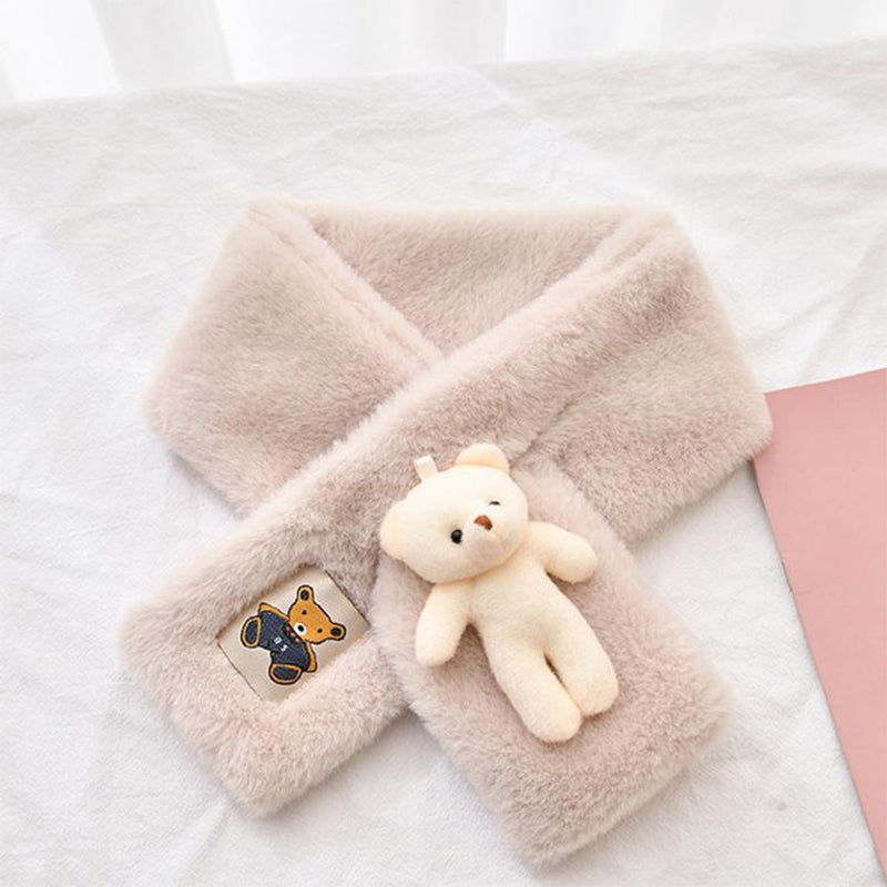 Soft Teddy Bear Fleece Scarf for Kids and Adults