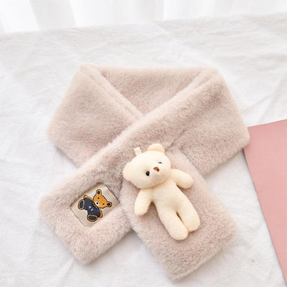 Soft Teddy Bear Fleece Scarf for Kids and Adults