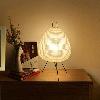 Delicate White Rice Paper Table Lamp - Befez