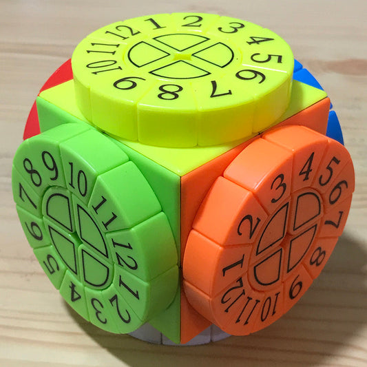 Challenging 3D Puzzle Cube with Colorful Spinning Wheels - Befez