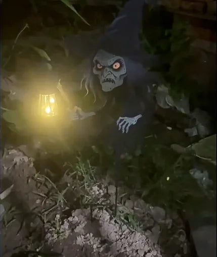 Spooky Witch Figurine with Colorful LED Lights - Befez