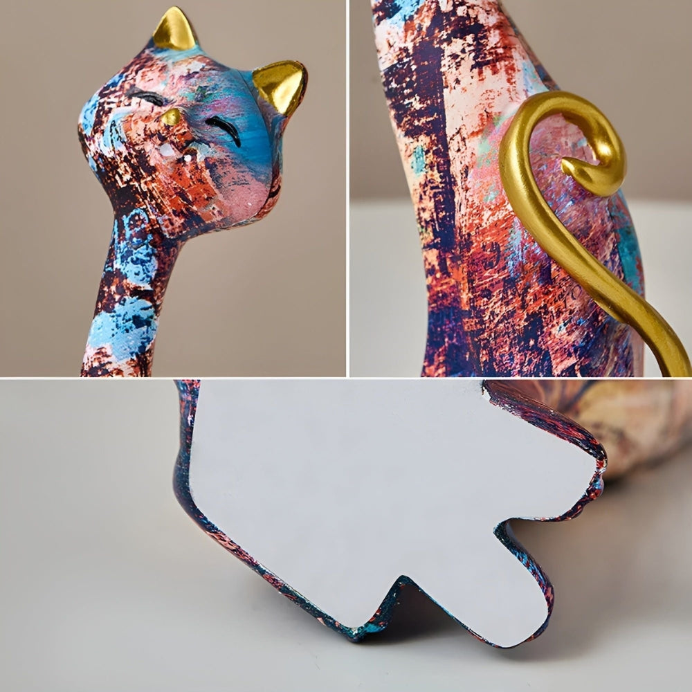 Simple Cat Figurine Pair for Home Decor