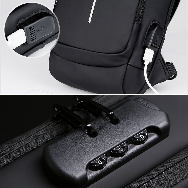 Secure USB Charge Crossbody Athletic Backpack Bag