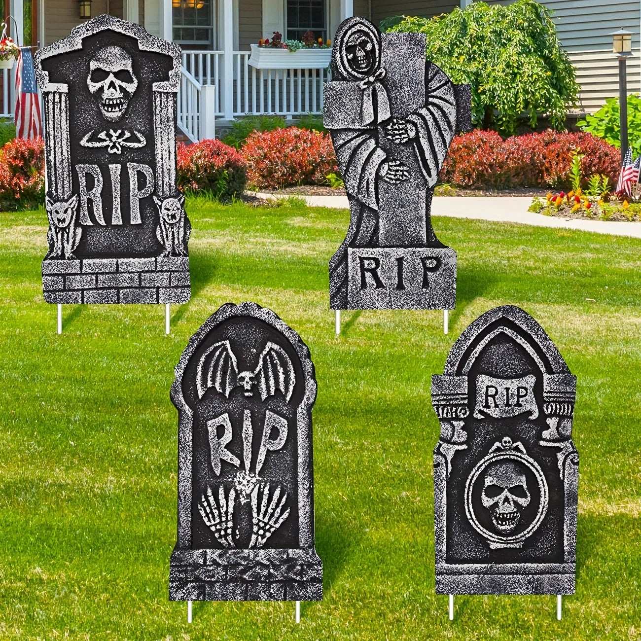 Spooky Yard Graveyard Markers with Stakes - Befez