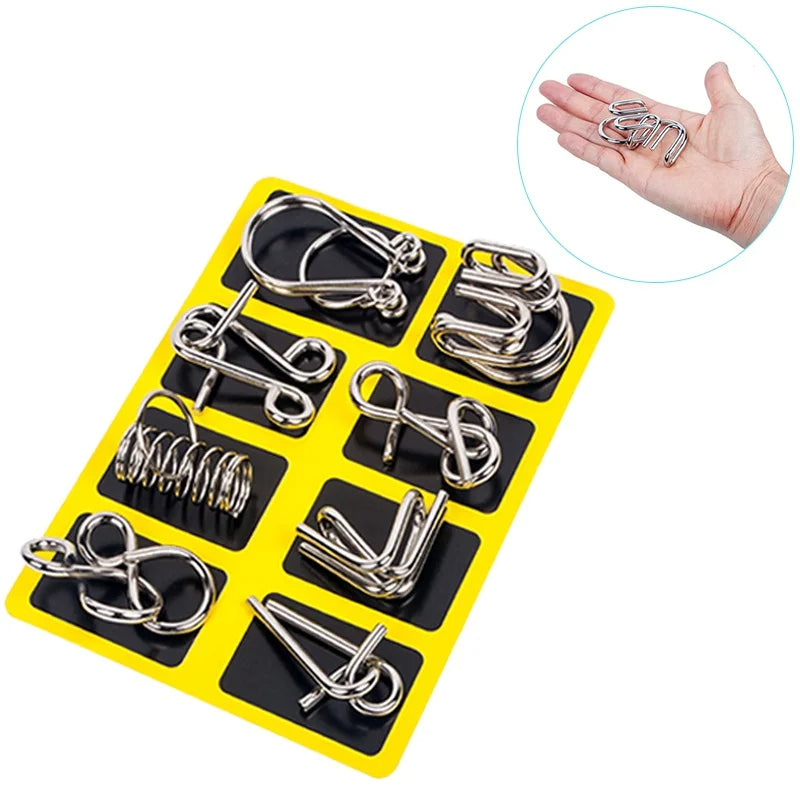 Challenging Metal Ring Puzzle Set Brain Teaser Games - Befez
