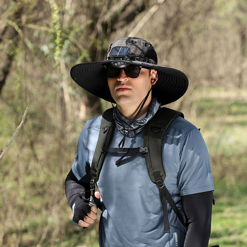 Waterproof Outdoor Fishing Cap with Solar Fan
