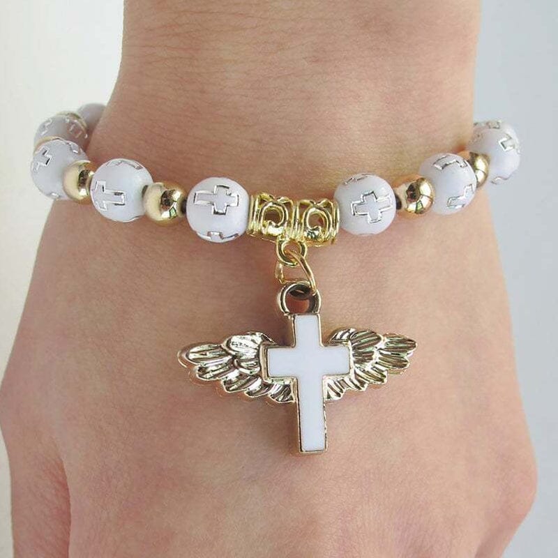 Delicate Wing Shaped Cross Necklace