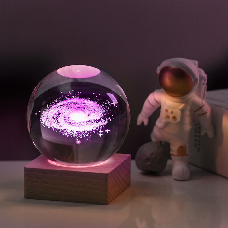 Colorful Cosmos Glass Ball Table Lamp