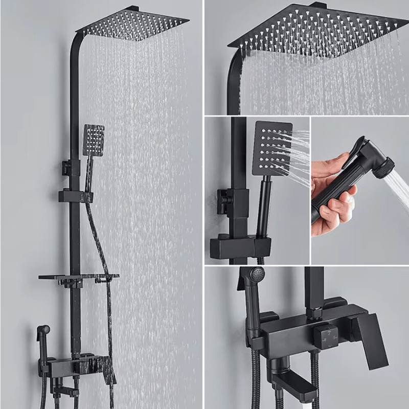 Premium Rain Shower Head Set with 4 Spray Modes