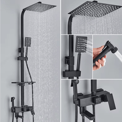 Premium Rain Shower Head Set with 4 Spray Modes