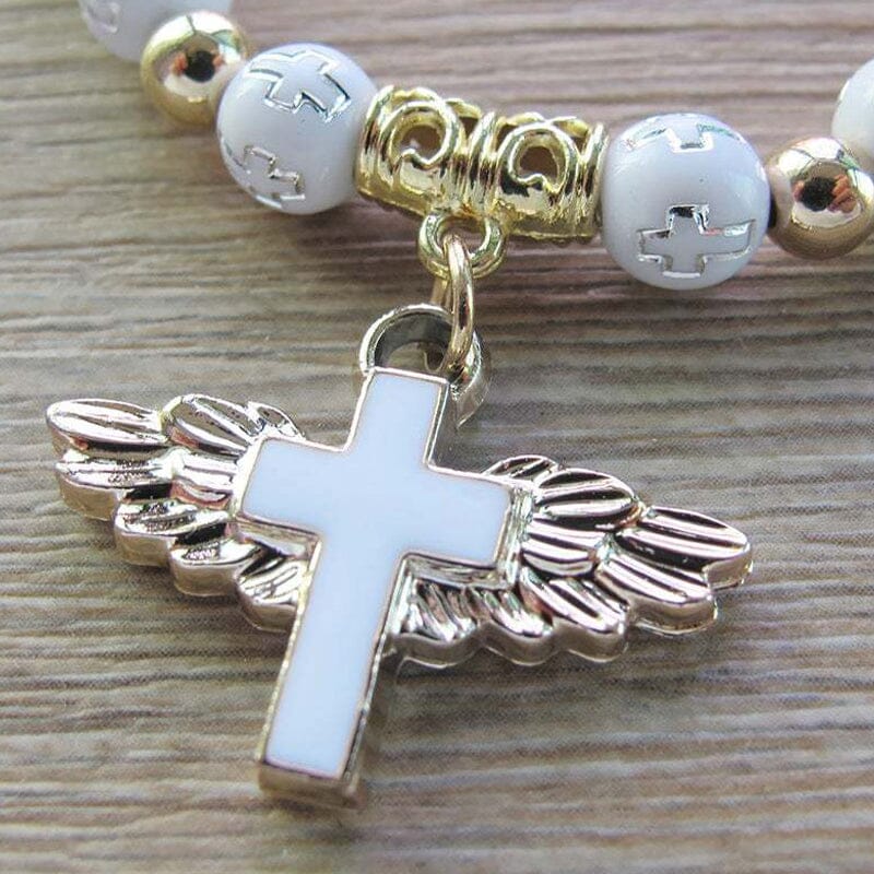 Delicate Wing Shaped Cross Necklace