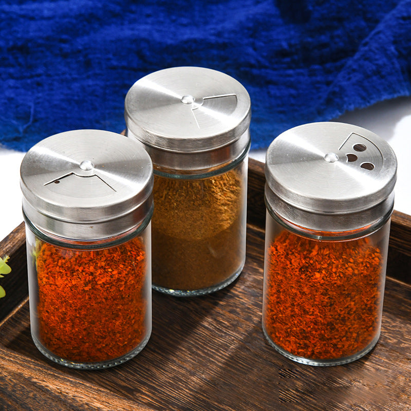 Clear Glass Spice Container Set