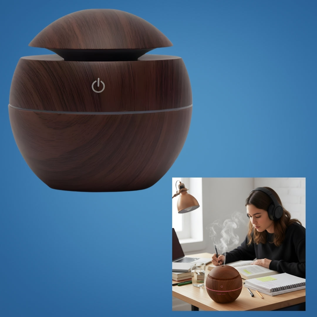 Soothing Cool Mist LED Nightlight - Wooden Finish